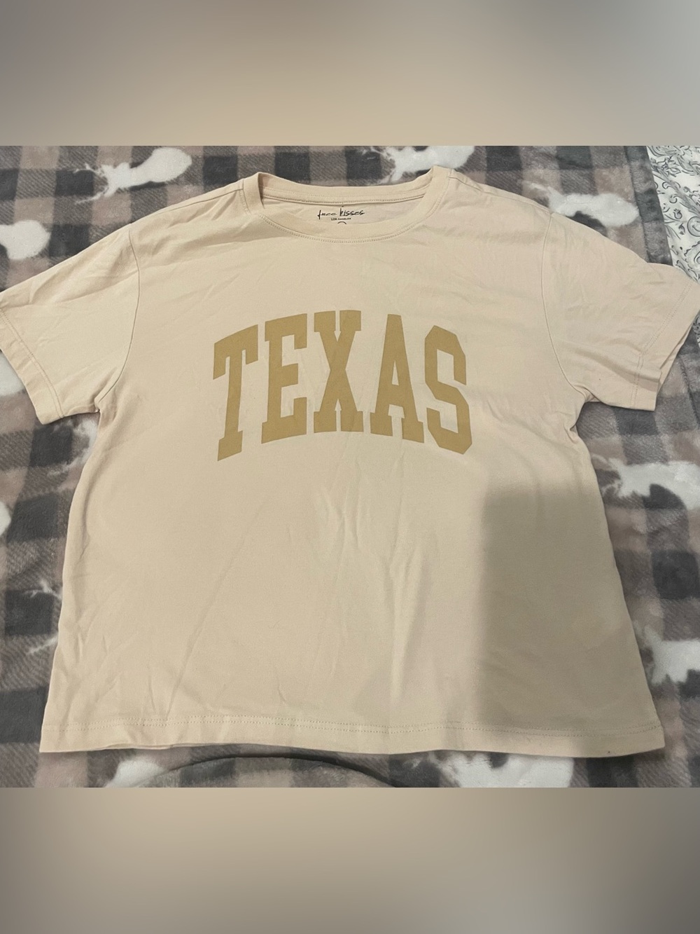 🐨3for$20🐨Texas Graphic Tee in Light Beige with Gold Print
